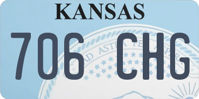 KS license plate 706CHG