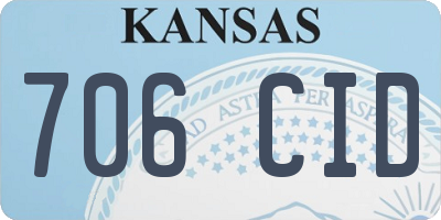 KS license plate 706CID