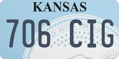 KS license plate 706CIG