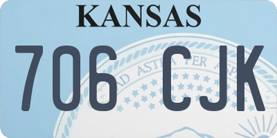 KS license plate 706CJK