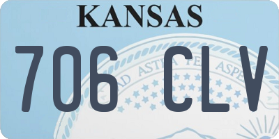 KS license plate 706CLV