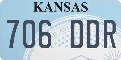 KS license plate 706DDR