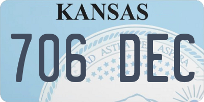 KS license plate 706DEC