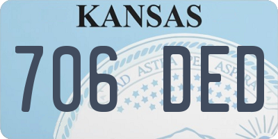 KS license plate 706DED