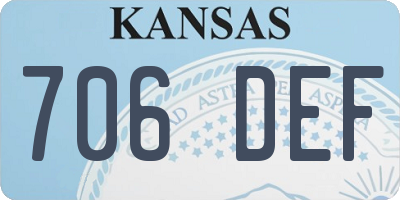 KS license plate 706DEF