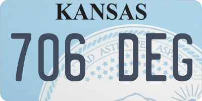 KS license plate 706DEG