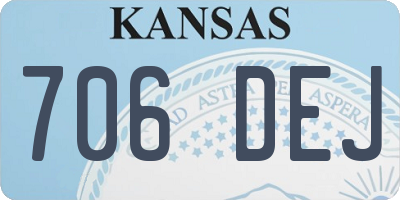 KS license plate 706DEJ
