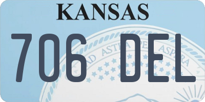 KS license plate 706DEL