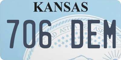 KS license plate 706DEM