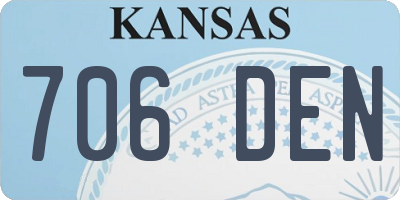 KS license plate 706DEN