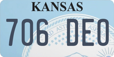 KS license plate 706DEO