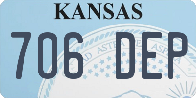KS license plate 706DEP