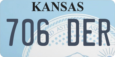 KS license plate 706DER