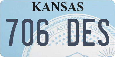 KS license plate 706DES