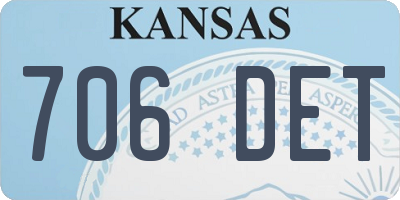 KS license plate 706DET