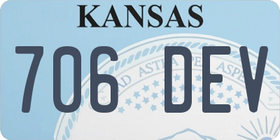KS license plate 706DEV
