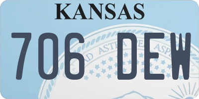 KS license plate 706DEW