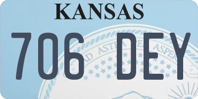 KS license plate 706DEY