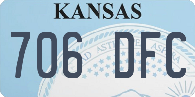 KS license plate 706DFC