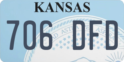 KS license plate 706DFD