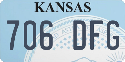KS license plate 706DFG