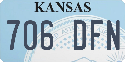 KS license plate 706DFN