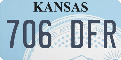KS license plate 706DFR
