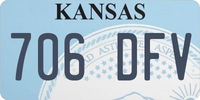 KS license plate 706DFV