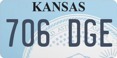 KS license plate 706DGE