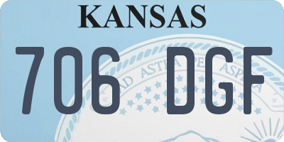KS license plate 706DGF