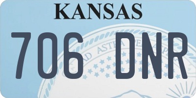 KS license plate 706DNR