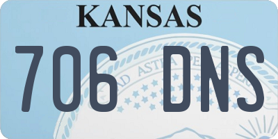 KS license plate 706DNS