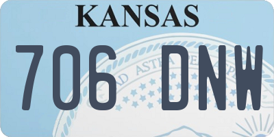 KS license plate 706DNW