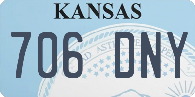 KS license plate 706DNY