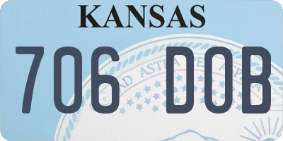 KS license plate 706DOB