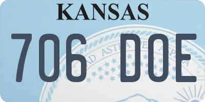 KS license plate 706DOE
