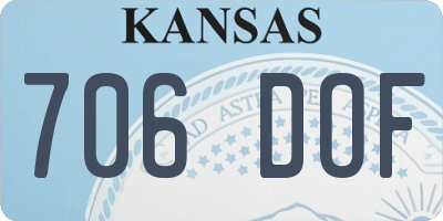 KS license plate 706DOF