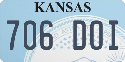 KS license plate 706DOI
