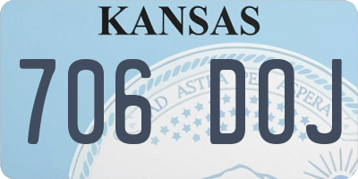 KS license plate 706DOJ