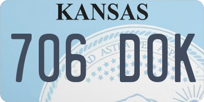 KS license plate 706DOK