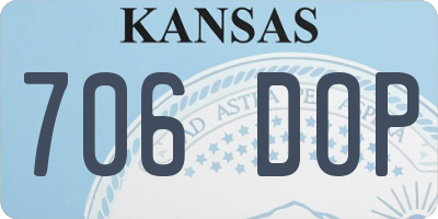 KS license plate 706DOP