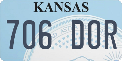 KS license plate 706DOR