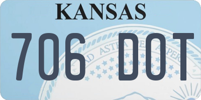 KS license plate 706DOT