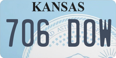 KS license plate 706DOW