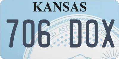 KS license plate 706DOX