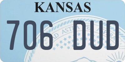KS license plate 706DUD