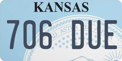 KS license plate 706DUE