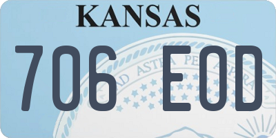 KS license plate 706EOD