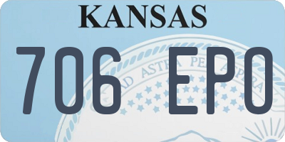KS license plate 706EPO