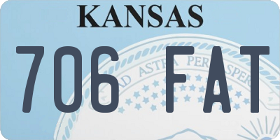 KS license plate 706FAT